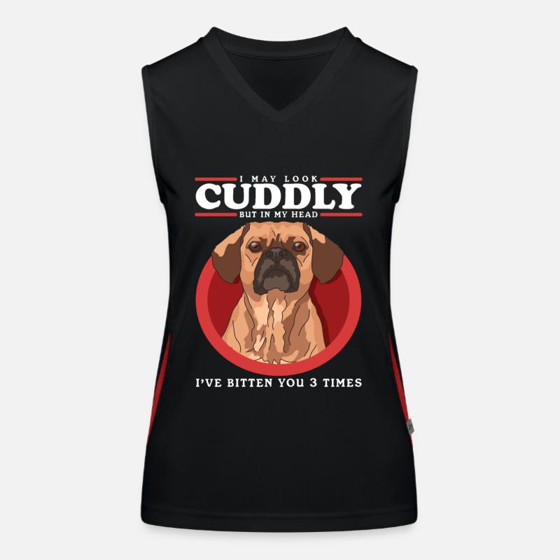 Puggle Hunde Hundebesitzer Hundehalter Geschenk Funktionelles Kontrast-Tank Top für Frauen