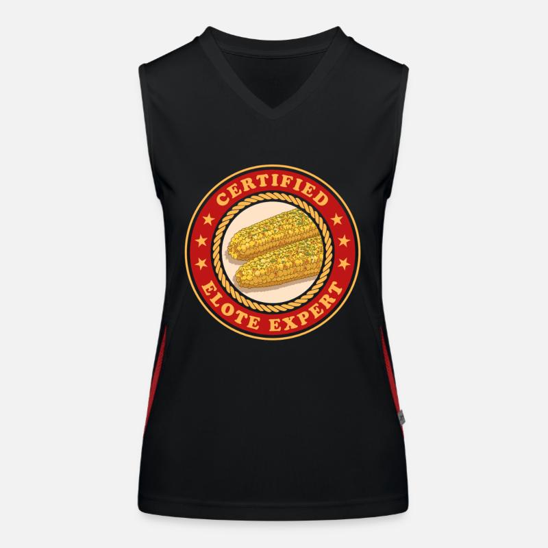 Elote Experte Maiskolben Elotes Geschenk Funktionelles Kontrast-Tank Top für Frauen