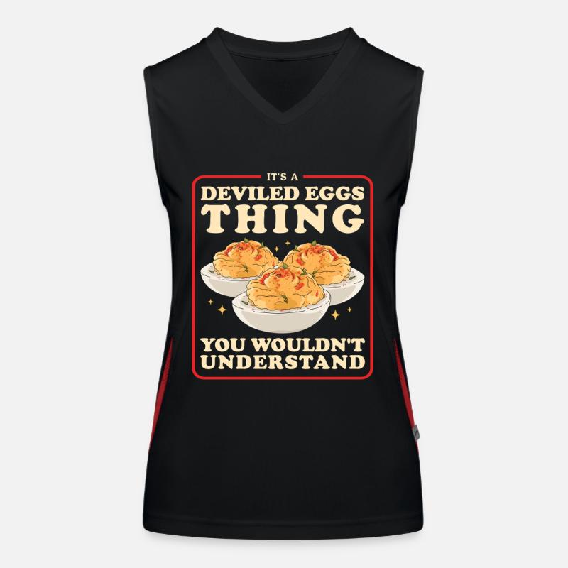 Gefüllte Eier Stuffed Deviled Eggs Geschenke Funktionelles Kontrast-Tank Top für Frauen