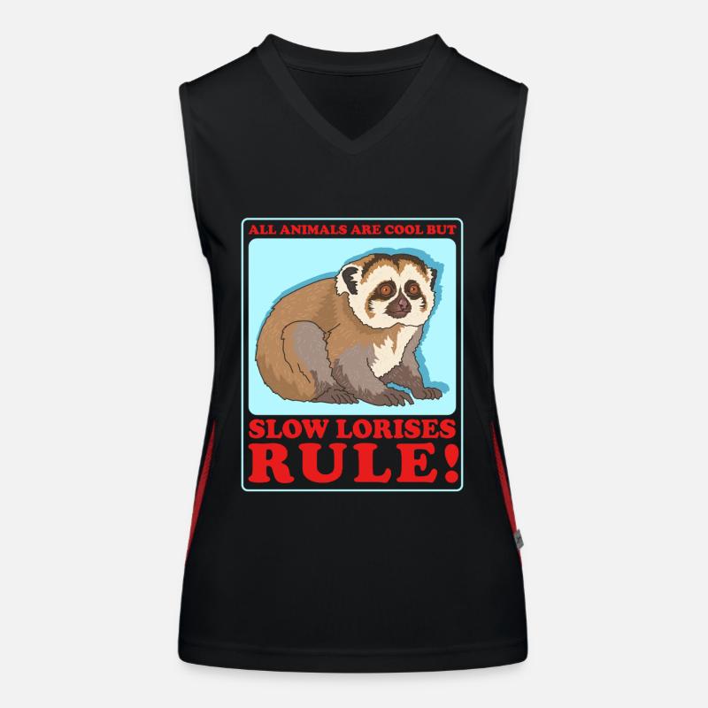 Plumploris Slow Lorises Geschenk Funktionelles Kontrast-Tank Top für Frauen
