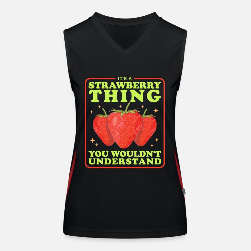 Erdbeeren Erdbeere Strawberry Geschenke Funktionelles Kontrast-Tank Top für Frauen