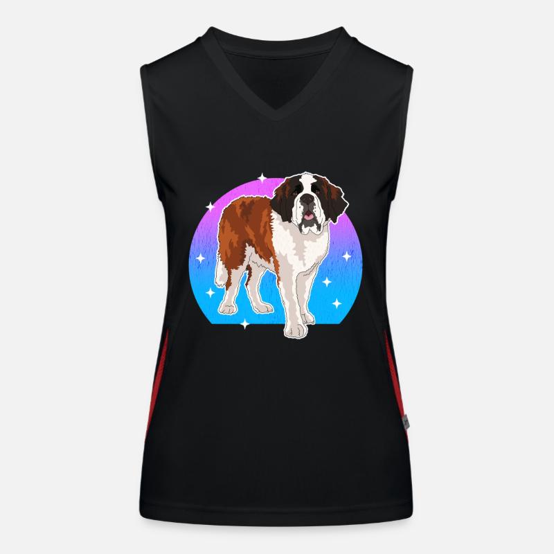 Chien Saint-Bernard Cadeaux de Saint-Bernard Débardeur respirant contrasté Femme