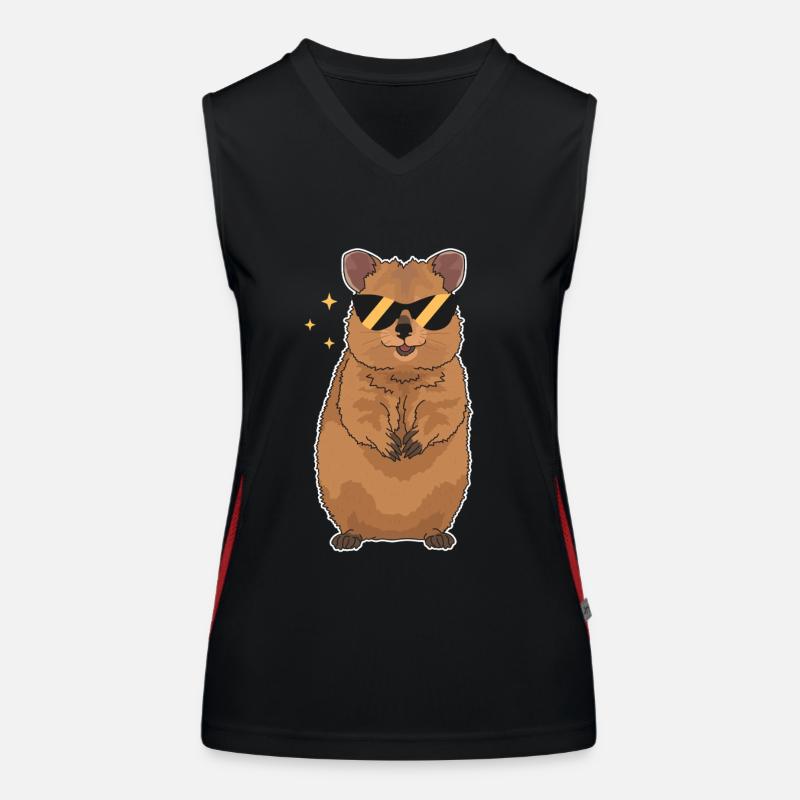 Cadeaux de kangourous à queue courte Quokka Débardeur respirant contrasté Femme