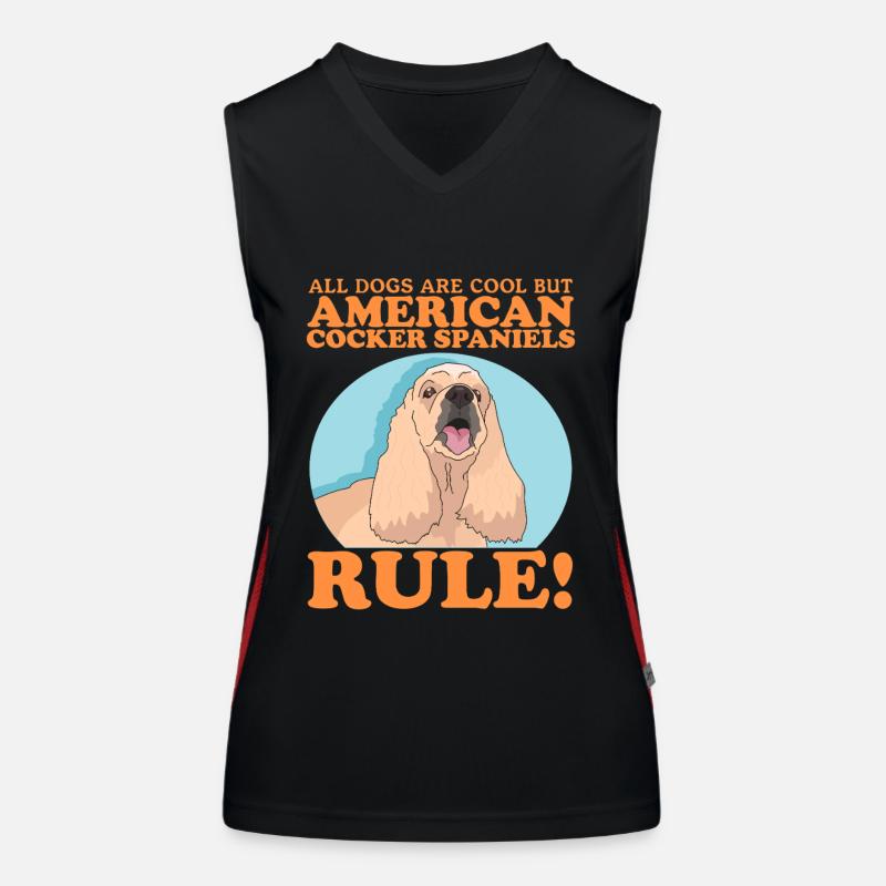 American Cocker Spaniel Dog Gifts Women's Functional Contrast Tank Top