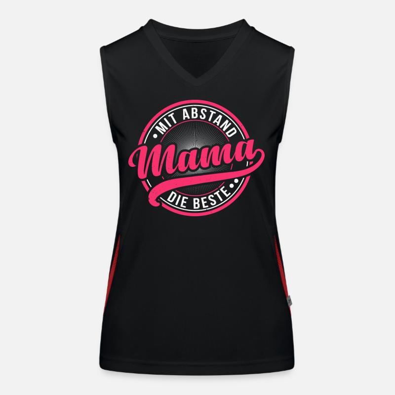 MIT ABSTAND DIE BESTE MAMA Funktionelles Kontrast-Tank Top für Frauen