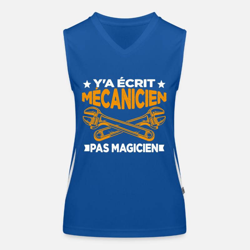 Y'a écrit Mécanicien Pas Magicien Cadeau Homme Débardeur respirant contrasté Femme