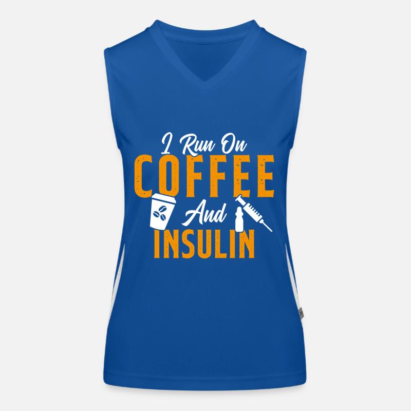 I Run On Coffee And Insulin Citation cool Débardeur respirant contrasté Femme