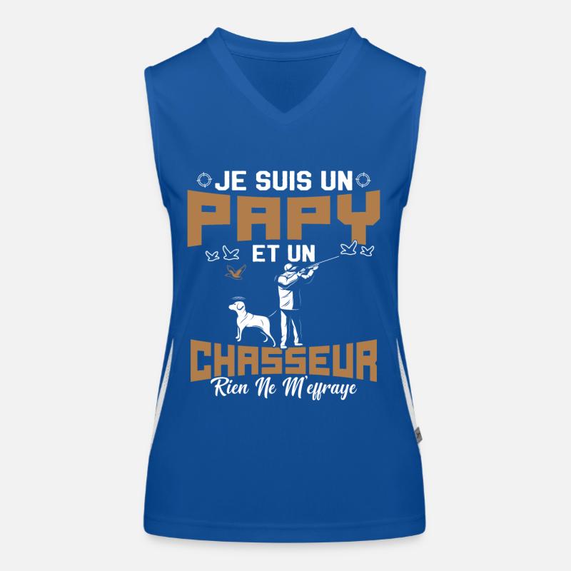 Papy et Chasseur Humour Cadeau Débardeur respirant contrasté Femme