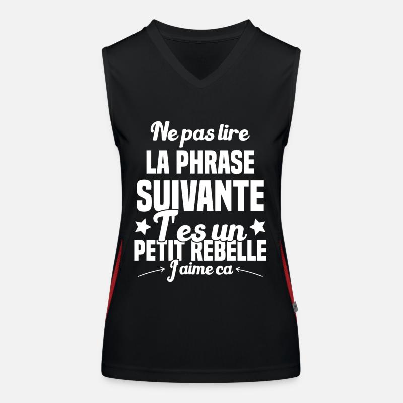 Ne pas lire la phrase suivante Débardeur respirant contrasté Femme