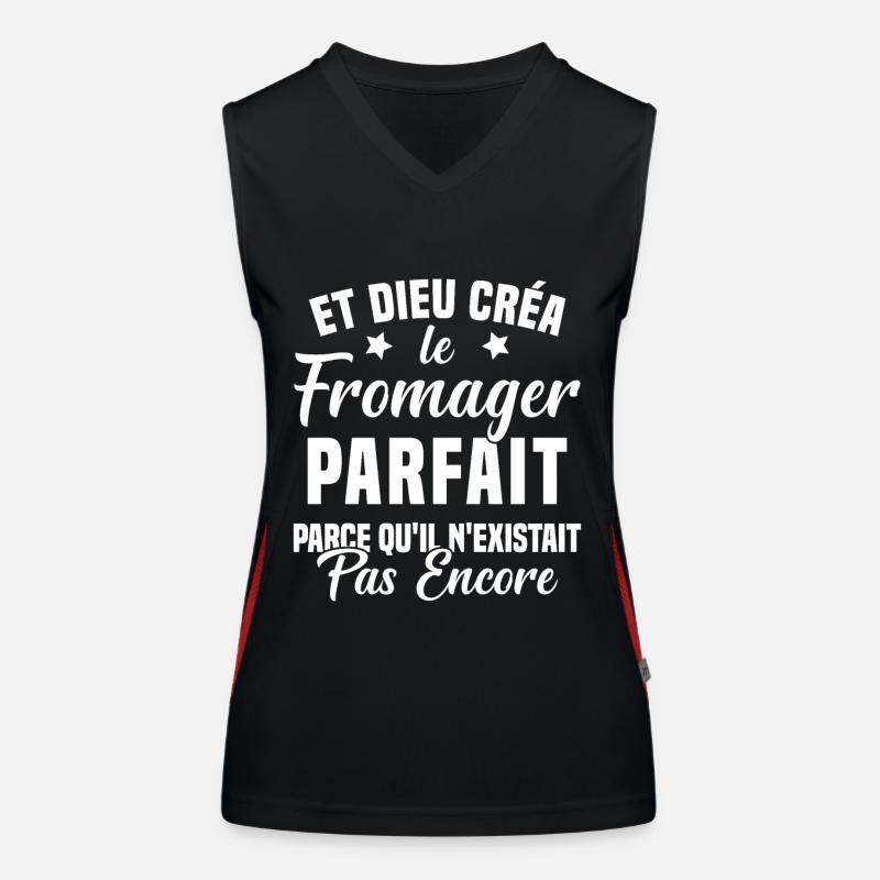 Fromager cadeau drôle fromage fromagerie Débardeur respirant contrasté Femme