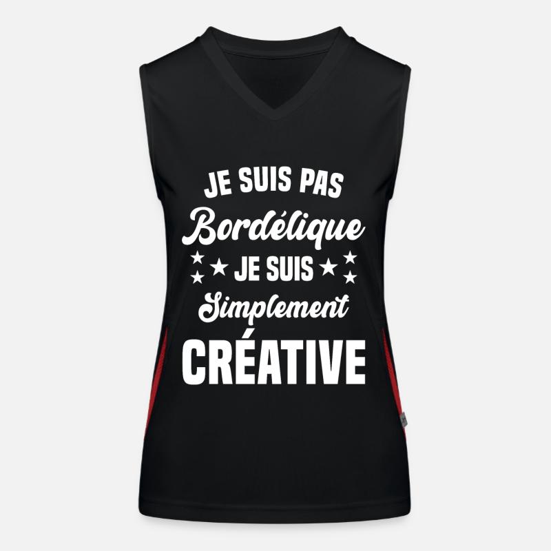 Je suis pas bordélique je suis simplement créative Débardeur respirant contrasté Femme
