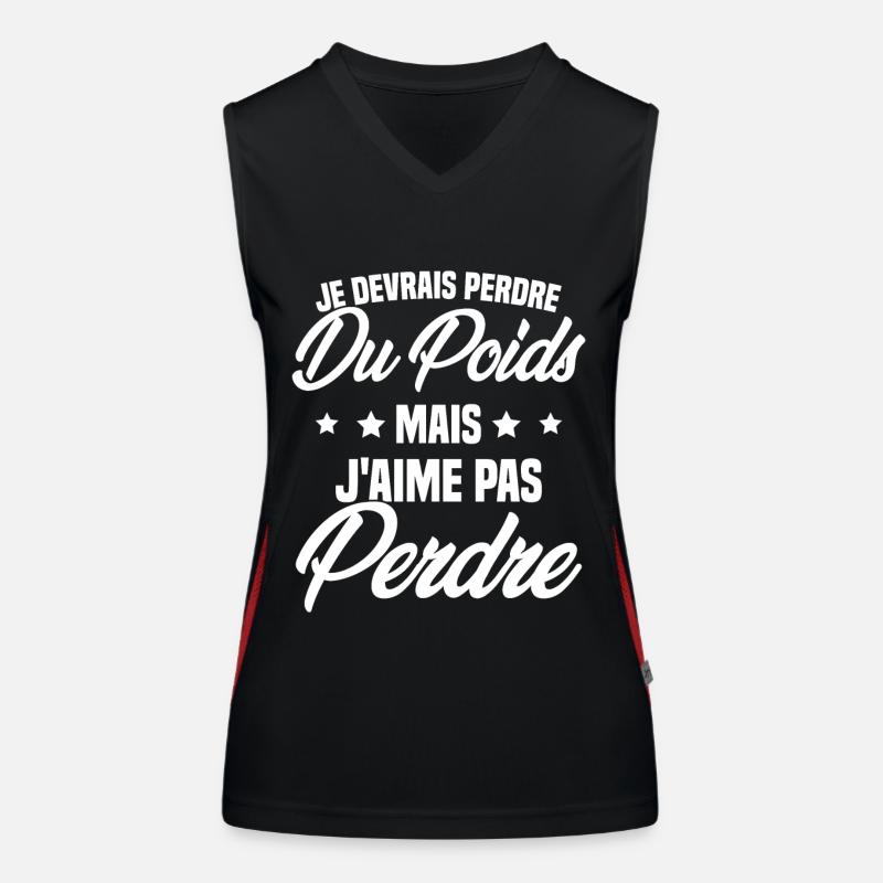 Je devrais perdre du poids mais j'aime pas perdre Débardeur respirant contrasté Femme