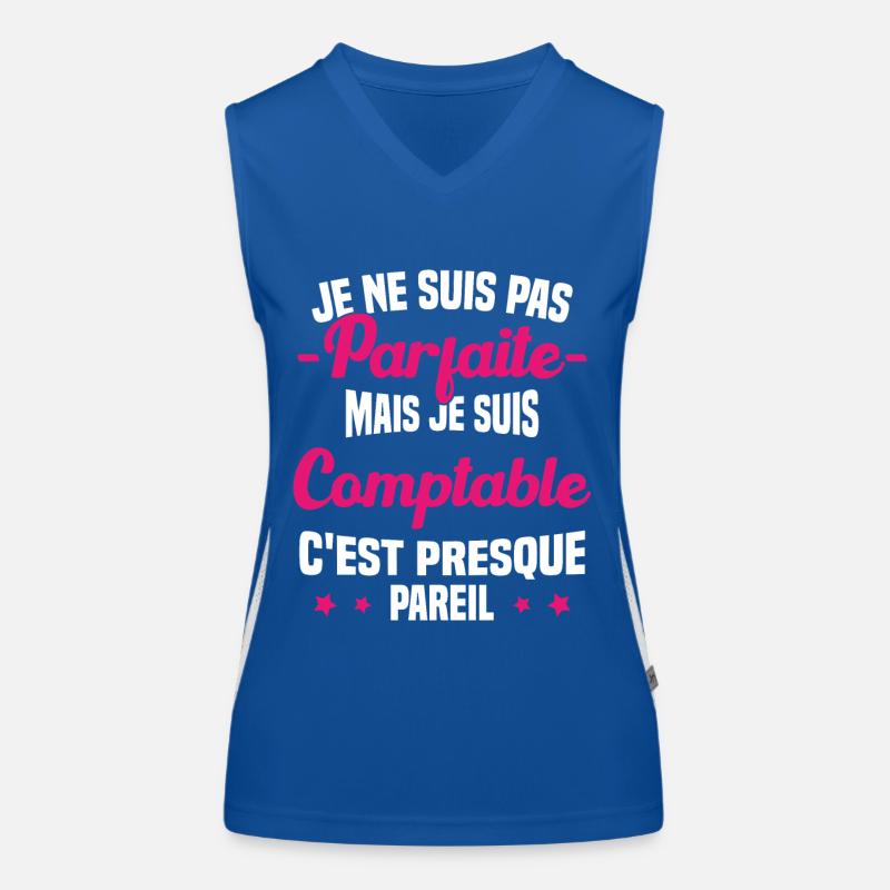 Pas parfaite mais je suis Comptable Humour Cadeau Débardeur respirant contrasté Femme