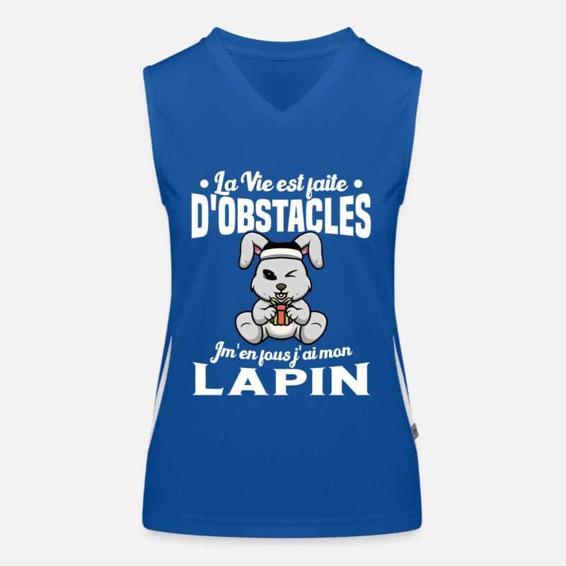La Vie est faite d'obstacles j'ai mon Lapin Cadeau Débardeur respirant contrasté Femme