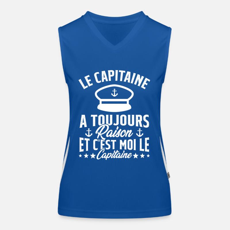 Le Capitaine A Toujours Raison C'est Moi Capitaine Débardeur respirant contrasté Femme