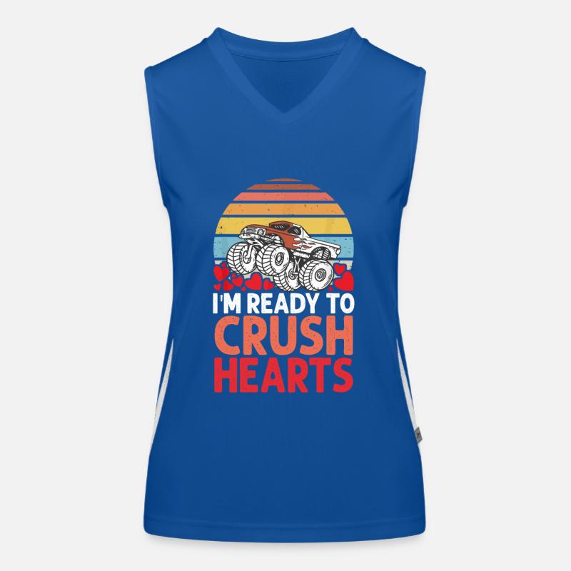Ich bin bereit, Hearts Monstertruck zu zerquetschen Funktionelles Kontrast-Tank Top für Frauen