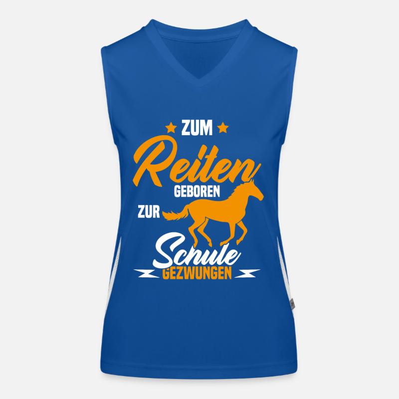 Né pour monter à cheval forcé à aller a l'école Débardeur respirant contrasté Femme