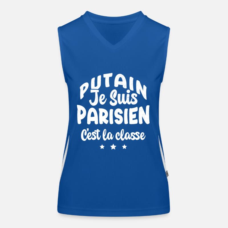 je suis parisien c'est la classe Débardeur respirant contrasté Femme