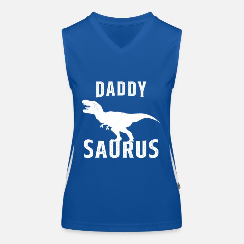 Papa saurus Humor Father's Day Gift Women's Functional Contrast Tank Top