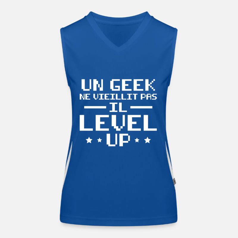 A geek doesn't get old he level up Women's Functional Contrast Tank Top