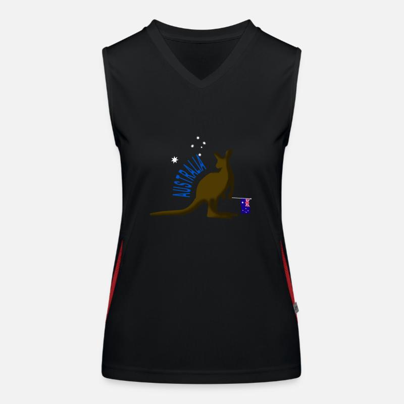 australia - Australia - Women's Functional Contrast Tank Top - black/red