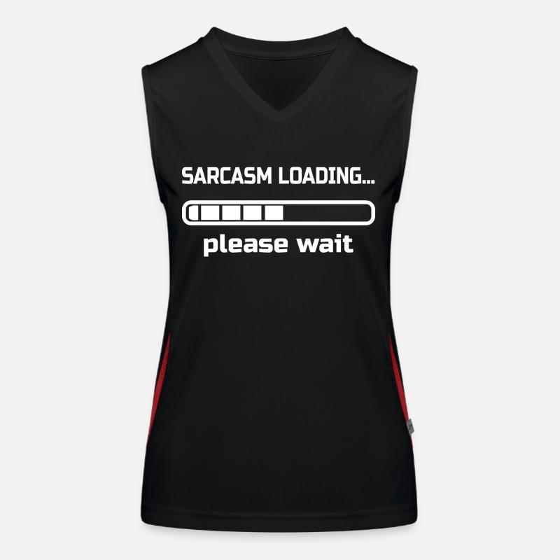 sarcasm loading… please wait. Humor - Women's Functional Contrast Tank Top - black/red