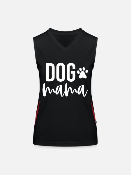 Hund Mama - Funktionelles Kontrast-Tank Top für Frauen - Schwarz/Rot - Vorne