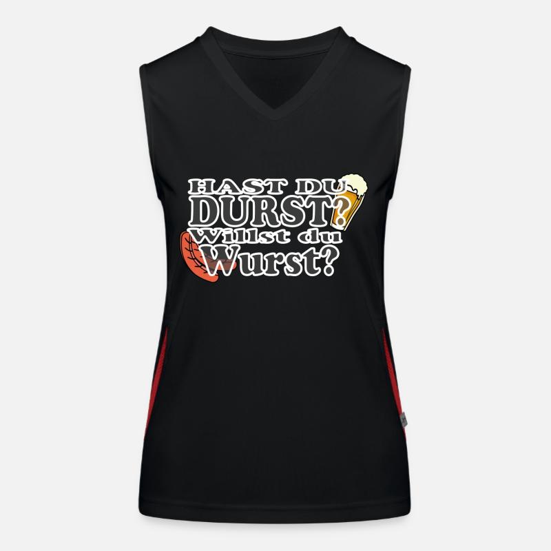 Hast Du Durst Willst Du Wurst Funktionelles Kontrast-Tank Top für Frauen
