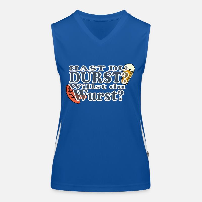 Hast Du Durst Willst Du Wurst Funktionelles Kontrast-Tank Top für Frauen