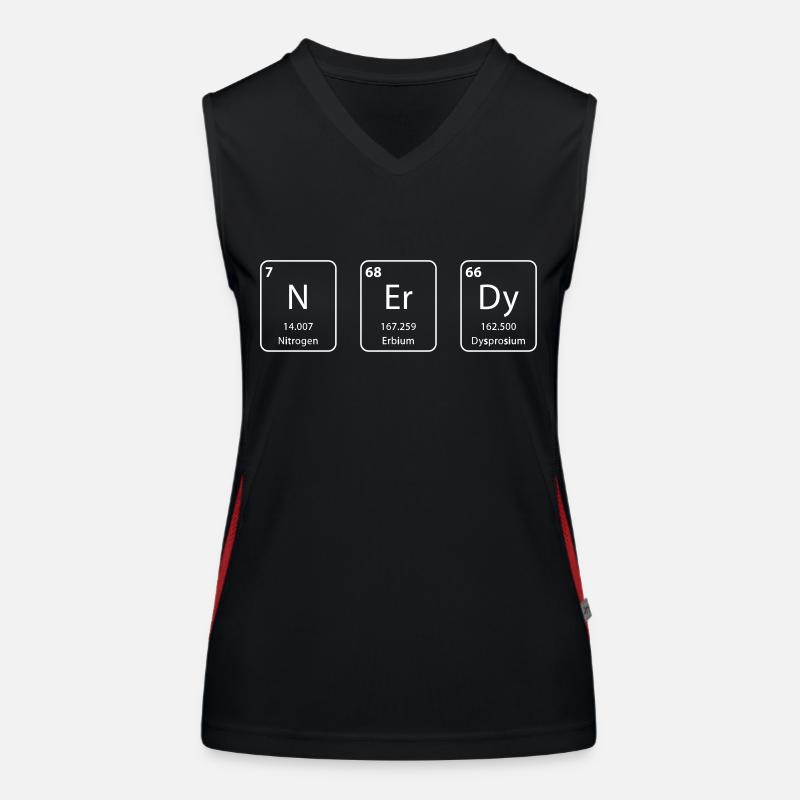 Nerdy periodic table element Women's Functional Contrast Tank Top