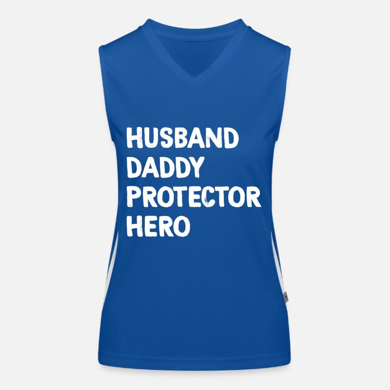 Husband Daddy Protector Hero Fathers Day For Dad Funktionelles Kontrast-Tank Top für Frauen