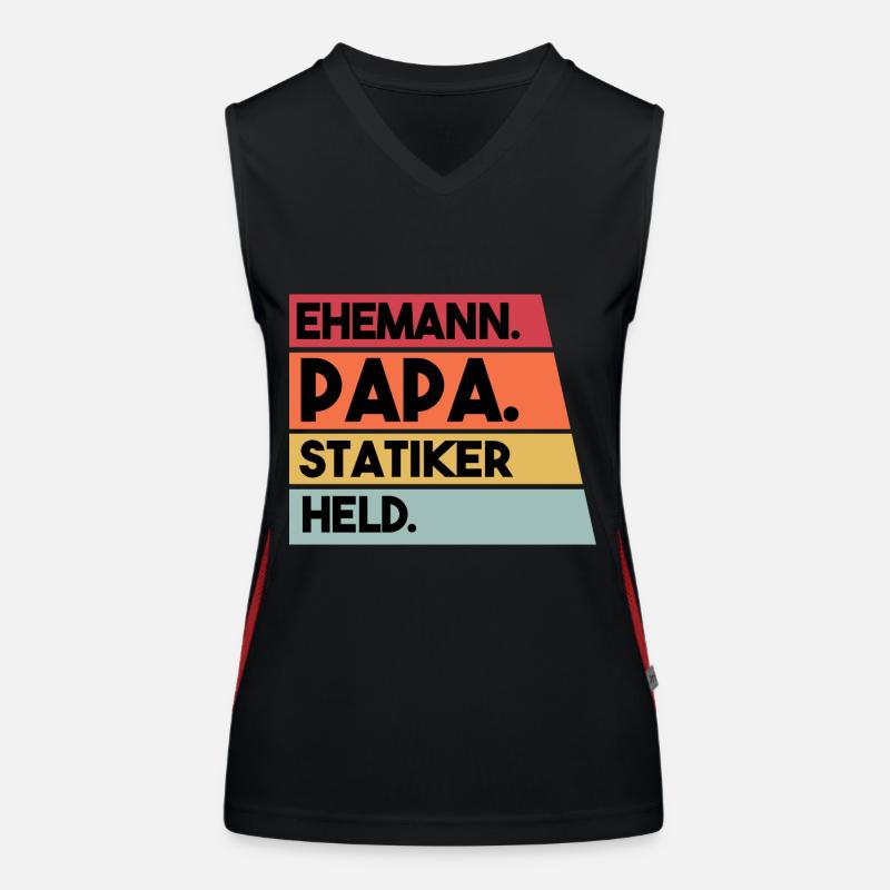 Ehemann Papa Statiker Held Funktionelles Kontrast-Tank Top für Frauen