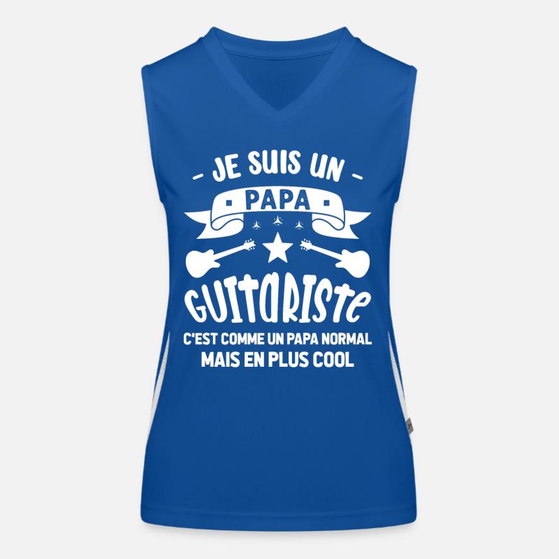 Papa Guitariste Idée Originale Fêtes des Pères Débardeur respirant contrasté Femme