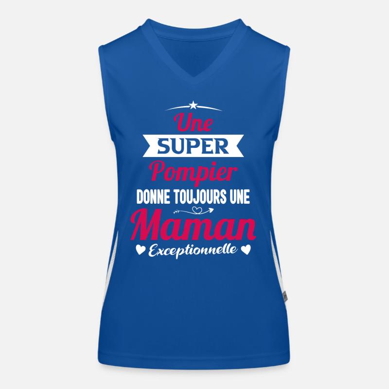 Super pompier maman sapeur pompier future mère Débardeur respirant contrasté Femme