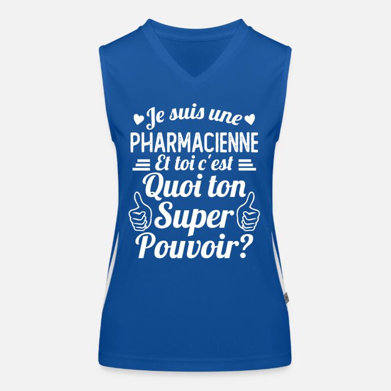 Je suis une pharmacienne c'est mon super pouvoir Débardeur respirant contrasté Femme