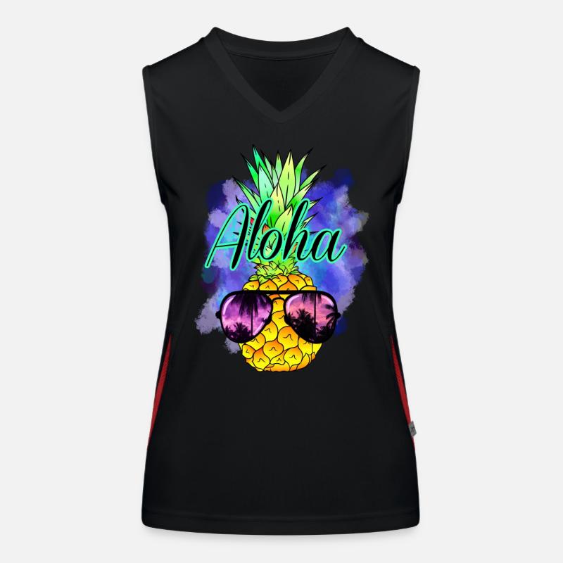 Aloha Ananas Funktionelles Kontrast-Tank Top für Frauen