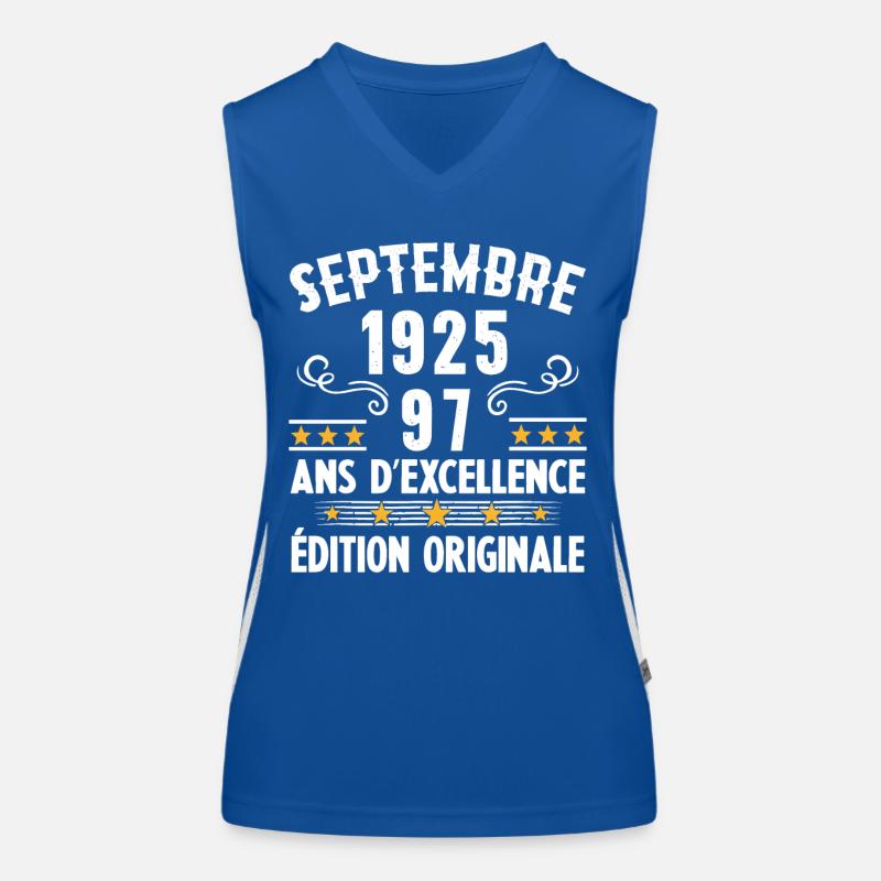 97 Ans Anniversaire Vintage Né(e) Septembre 1925 Débardeur respirant contrasté Femme