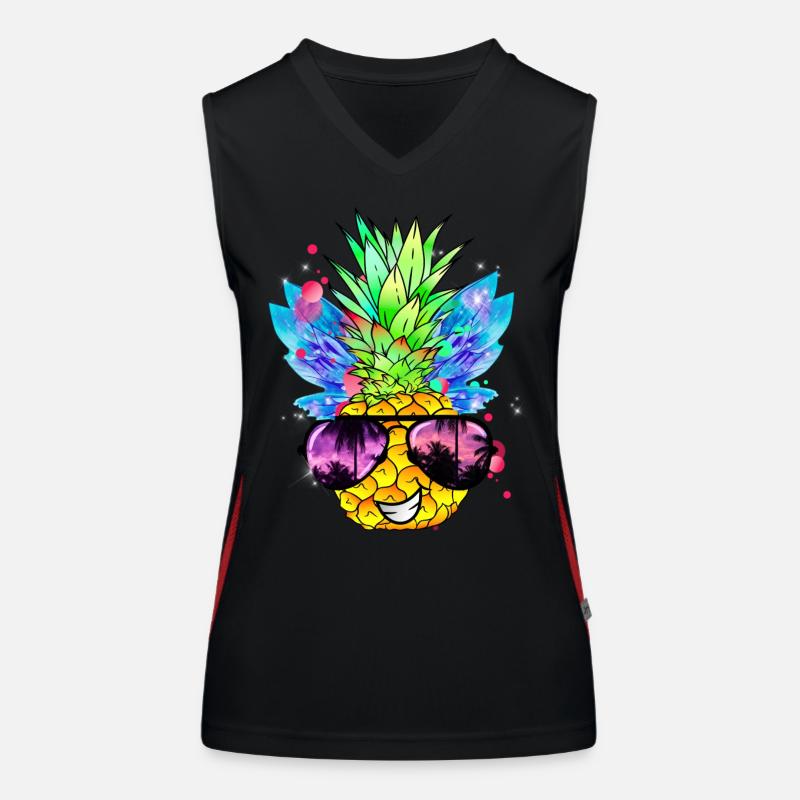 Ananas Kunst Funktionelles Kontrast-Tank Top für Frauen