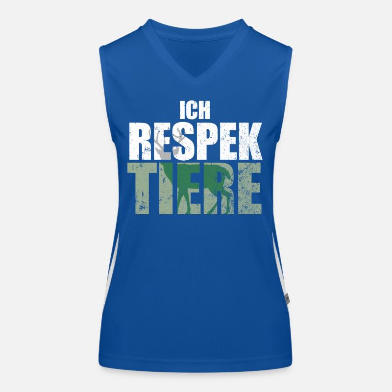 Ich Respektiere Tiere Tierschutz Hirsch Jagd Funktionelles Kontrast-Tank Top für Frauen