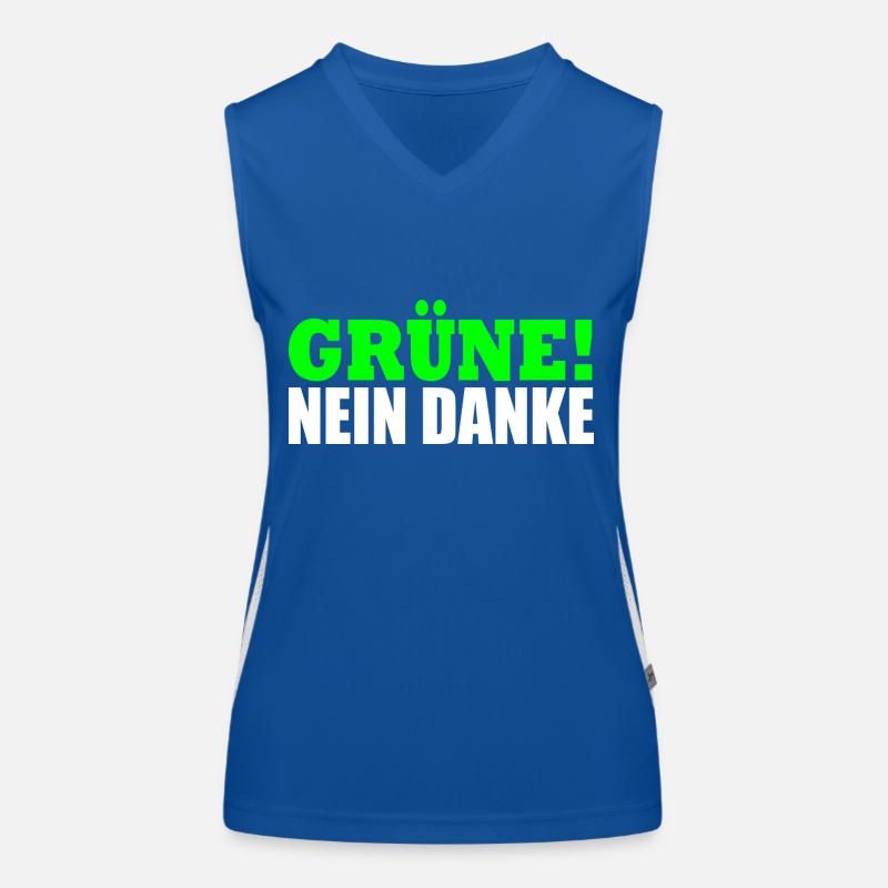 Grüne Nein Danke Funktionelles Kontrast-Tank Top für Frauen