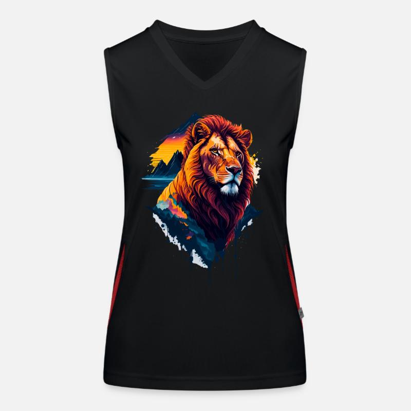 Illustration abstraite du lion Débardeur respirant contrasté Femme