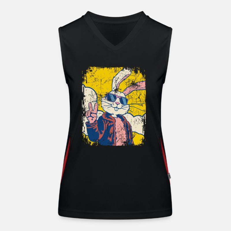 Cool Easter Bunny - Easter Egg - Gift Women's Functional Contrast Tank Top