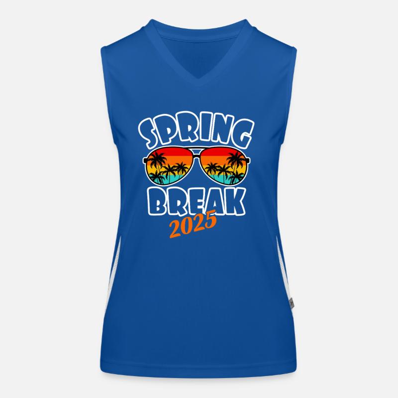 Spring Break 2025 Retro Sunset & Beach Women's Functional Contrast Tank Top