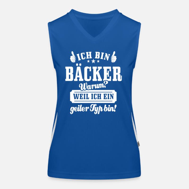 Ich bin Bäcker weil ich ein geiler Typ bin, Spruch Funktionelles Kontrast-Tank Top für Frauen
