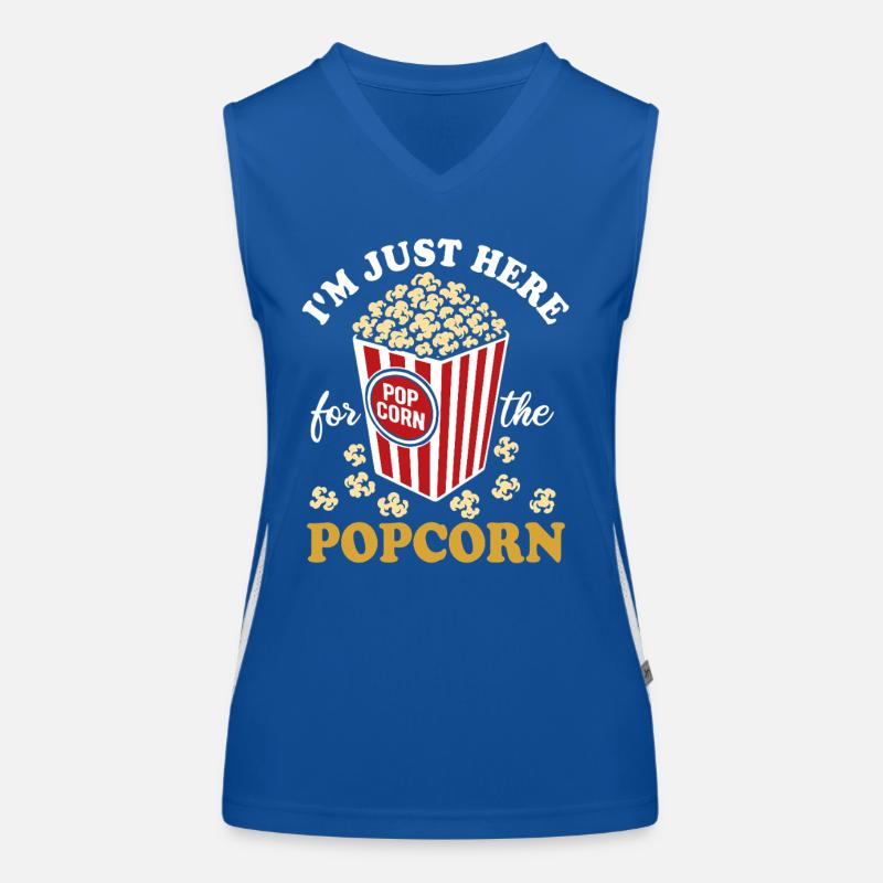 I'm just here for the Popcorn - crispy & delicious Women's Functional Contrast Tank Top