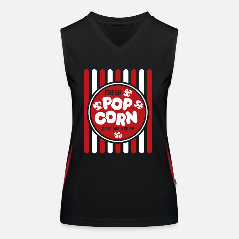 Frisches Popcorn - knusprig & lecker - Geschenk Funktionelles Kontrast-Tank Top für Frauen