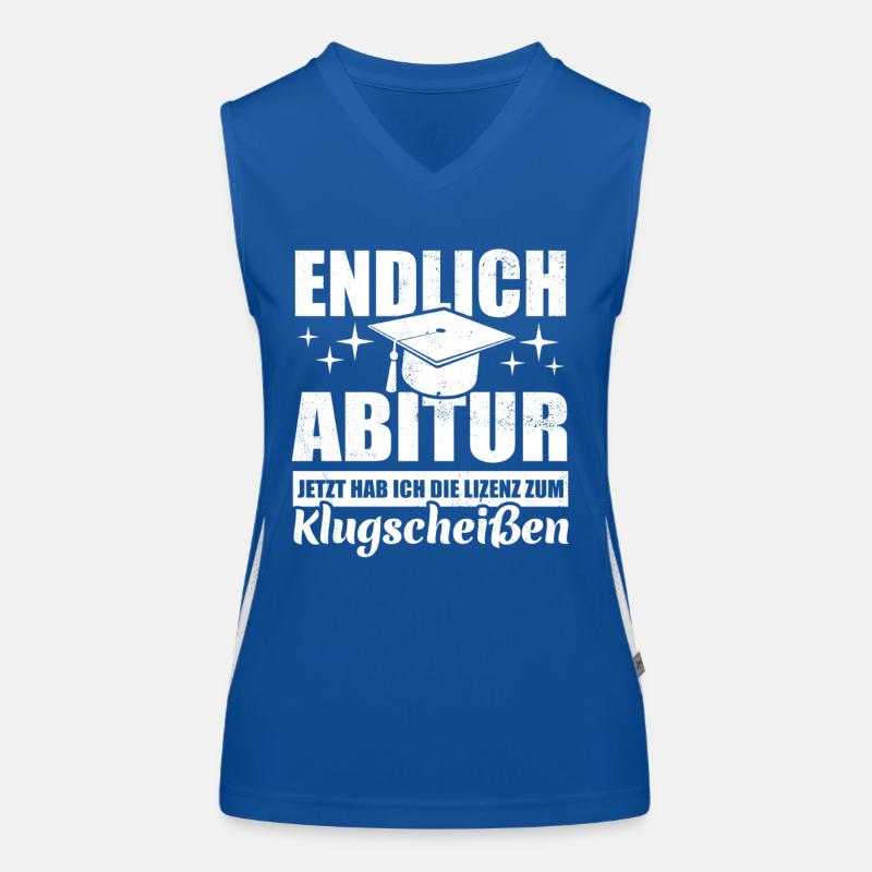 Endlich Abitur - Lizenz zum Klugscheißen Funktionelles Kontrast-Tank Top für Frauen
