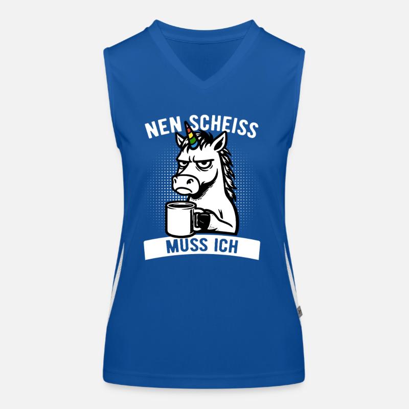 Freches Einhorn - Nen Scheiß muss ich - Kaffee Funktionelles Kontrast-Tank Top für Frauen
