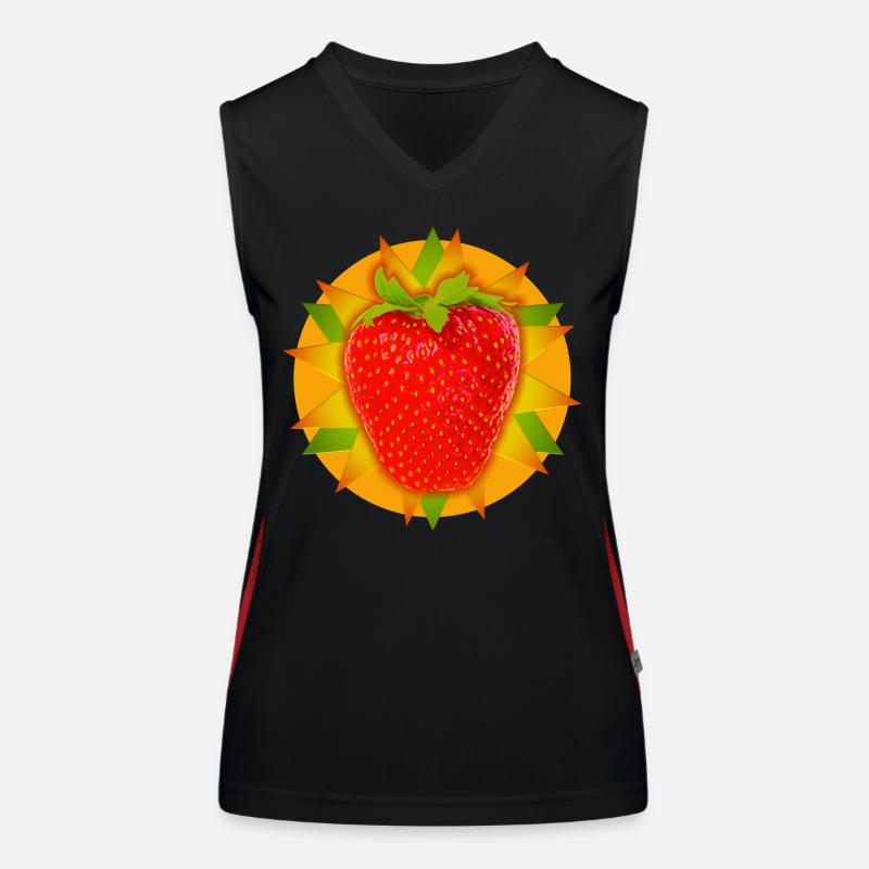 Erdbeere Funktionelles Kontrast-Tank Top für Frauen