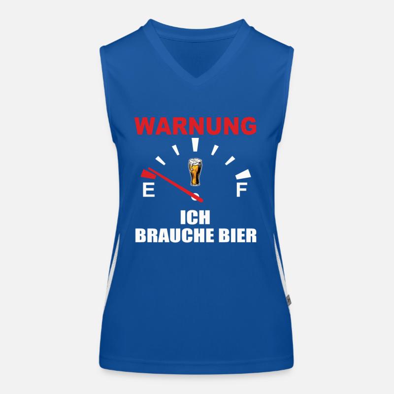 Warnung – Ich brauche Bier! Funktionelles Kontrast-Tank Top für Frauen
